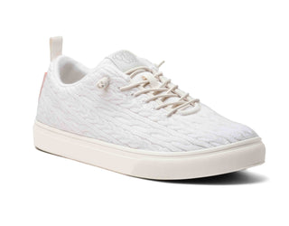 white ice merino wool cooma with breathable fabric, white sole, and back pull tab for easy wear.